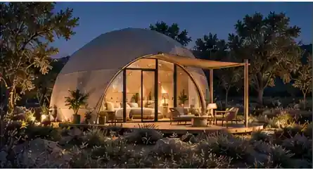 AMORIA dome at night