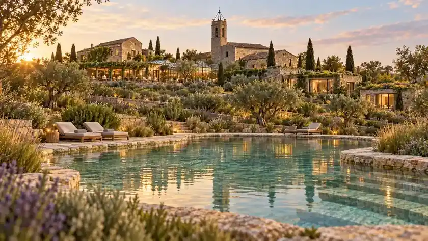 AMORIA water and pool setting